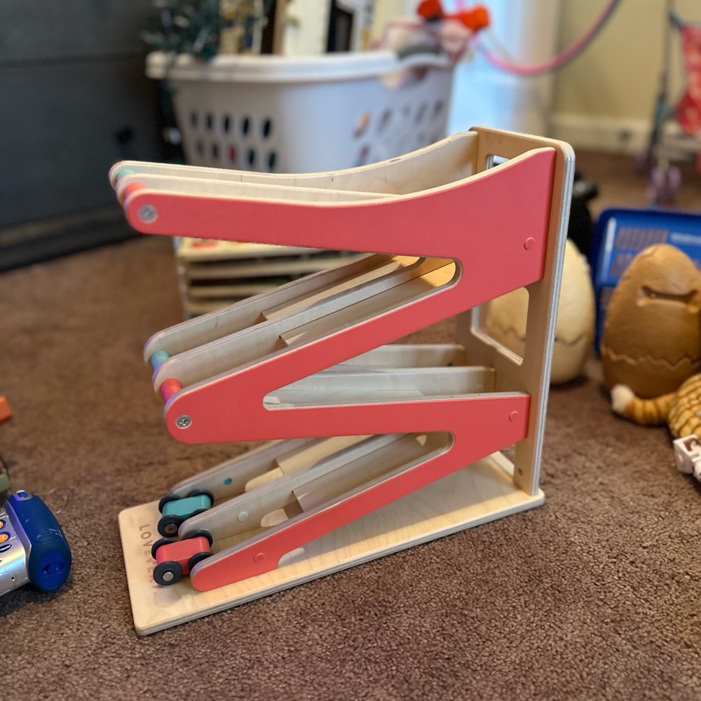 Wooden Car Ramp Racer - Pink Stacking Track
